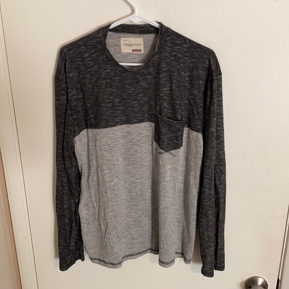 Black grey long sleeve tshirt